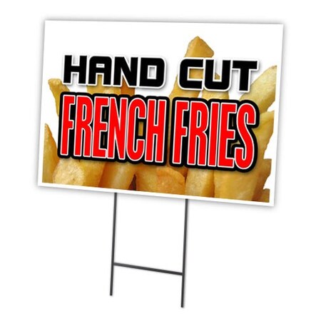 Signmission Hand Cut French Fries Yard & Stake outdoor plastic coroplast window, C-2436 Hand Cut French Fries C-2436 Hand Cut French Fries